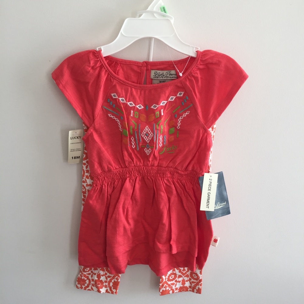 NWT LUCKY BRAND TOP AND PANTS MATCHING SET  18M